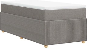 vidaXL Κρεβάτι Boxspring με Στρώμα Taupe 90x190 εκ.Υφασμάτινο