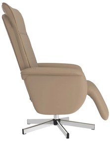 vidaXL Πολυθρόνα Μασάζ Ανακλινόμενη με Υποπόδιο Καπουτσίνο