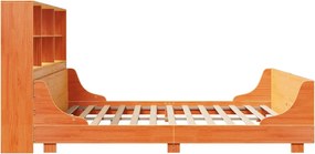 vidaXL Κρεβάτι Βιβλιοθήκη Χωρίς Στρώμα Καφέ 200x200 εκ Μασίφ Πεύκο