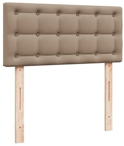 vidaXL Κρεβάτι Boxspring με Στρώμα Καπουτσίνο 120x200εκ.από Συνθ.Δέρμα
