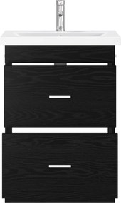 vidaXL Σετ Επίπλων Μπάνιου Μαύρη Δρυς 61 x 40 x 84,5 εκ