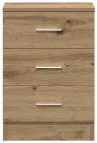 Κομοδίνο Αρτισιανή Δρυς 38x35x55 εκ. από Επεξεργασμένο Ξύλο - Καφέ