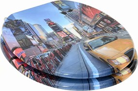 vidaXL Μαλακή κλειστή λεκάνη Πολύχρωμο 44 x 38 εκ. Πίνακας MDF