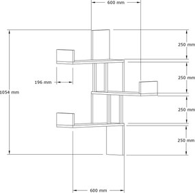 Ράφι Τοίχου Λευκό CLAMU 105x20x60