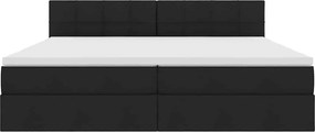 vidaXL LED Κρεβάτι αποθήκευσης με στρώμα Μαύρο 200 x 200 cm Ύφασμα