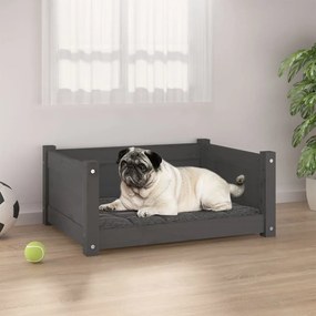 Κρεβάτι Σκύλου Γκρι 65,5x50,5x28 εκ. από Μασίφ Ξύλο Πεύκου - Γκρι