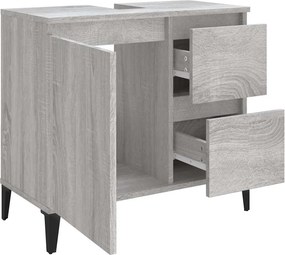 vidaXL Ντουλάπι Μπάνιου Γκρι Sonoma 65x33x60 εκ. Επεξεργασμένο Ξύλο