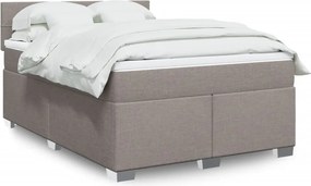 vidaXL Κρεβάτι Boxspring με Στρώμα Taupe 140x190 εκ. Υφασμάτινο