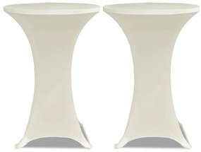 Κάλυμμα Τραπεζιού Ελαστικό 2 τεμ. Κρεμ Ø 80 εκ.