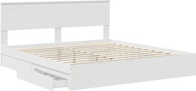 vidaXL Κρεβάτι Αποθήκης Λευκό 180 x 200 cm Επεξεργασμένο ξύλο