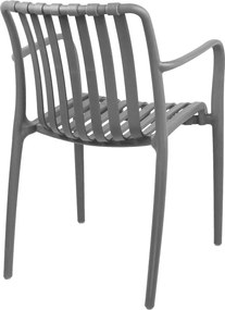 Πολυθρόνα Zoi pakoworld pp σε ανθρακί απόχρωση 58.5x54x80εκ