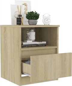 vidaXL Κομοδίνα 2 τεμ. Sonoma Δρυς 40 x 40 x 50 εκ. από Επεξ. Ξύλο