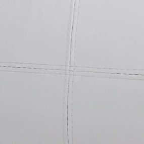vidaXL Τριθέσιος Γωνιακός Καναπές από Συνθετικό Δέρμα Λευκό