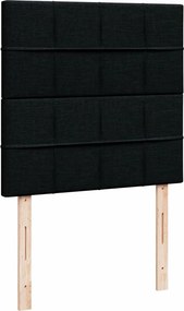vidaXL Κρεβάτι Boxspring με Στρώμα Μαύρο 90x200 εκ. Υφασμάτινο