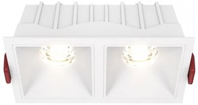 Χωνευτό Σποτ Οροφής Alfa LED 20W 3000K Διπλό Λευκό DL043-02-10W3K-SQ-W MAYTONI DL043-02-10W3K-SQ-W Λευκό