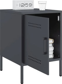 vidaXL Κομοδίνα 2 τεμ. Ανθρακί 36x39x50,5 εκ. από Χάλυβα