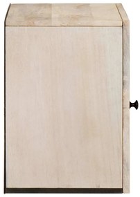 vidaXL Ντουλάπι Μπάνιου Λευκό 38 x 33.5 x 160 εκ Στερεό Ξύλο Μάνγκο