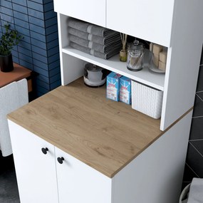 Ντουλάπι Πλυντηρίου Λευκό / Καρυδί FEBOS 70x72.5x183.6