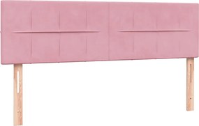 vidaXL Κρεβάτι Boxspring με Στρώμα Ροζ 160x210 εκ. Βελούδινο