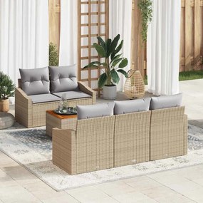 vidaXL Σετ Σαλονιού Κήπου 6 pcs Beige, ανοιχτό γκρι 55 x 55 x 37 εκ