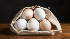 Σετ των 2 Intra Συλλεκτικό Ξύλινο Παζλ Plywood 4mm - Φρέσκα αυγά σε μια υφασμάτινη τσάντα Σε Ξύλινο Κουτί - Διαστάσεις: 10x10 cm – 25 κομμάτια