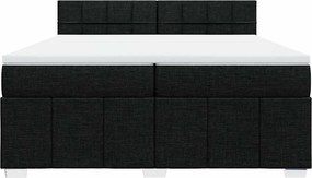 vidaXL Κρεβάτι Boxspring με Στρώμα Μαύρο 200x200 εκ. Υφασμάτινο