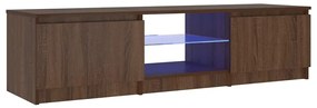 vidaXL Έπιπλο Τηλεόρασης με LED Καφέ δρυς 140x40x36 εκ.