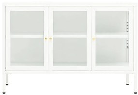 Μπουφές Λευκός 105 x 35 x 70 εκ. από Ατσάλι και Γυαλί - Λευκό