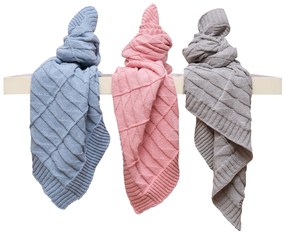 Κουβέρτα Πλεκτή Αγκαλιάς 70x90 Νόλαν Ροζ Viopros