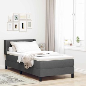 vidaXL Κρεβάτι Box Spring με Στρώμα, Σκούρο Γκρι - 80 x 200 εκ., Ύφασμα