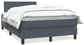 vidaXL Κρεβάτι Boxspring με Στρώμα Σκούρο Γκρι 120x210 εκ. Βελούδινο