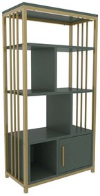 Βιβλιοθήκη Valero 875ZNA4569 60x29,6x120cm Green-Gold