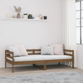 vidaXL Καναπές Κρεβάτι Καφέ Μελί 90 x 190 εκ. από Μασίφ Ξύλο Πεύκου