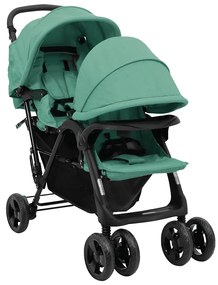 vidaXL Καρότσι Διδύμων Πράσινο Ατσάλινο