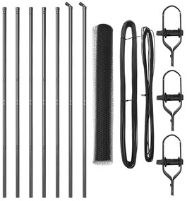 vidaXL Στύλος Περιφράξεων Γκρι 10 x 1 μ (πλέγμα 13 mm) Χάλυβας και PVC