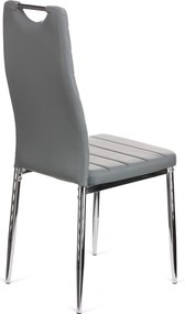 Καρέκλα Tonia PU γκρι-πόδι χρωμίου 52x43x96