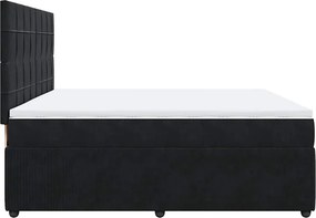 vidaXL Κρεβάτι Boxspring με Στρώμα Μαύρο 200x200 εκ. Βελούδινο