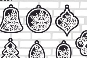 Σετ των 3 Intra απο ξύλο plywood 3mm-4mm πάχος Χριστουγεννιάτικο Στολίδι , Στολίδι C Δίασταση 8x8 cm INTRAFABR-24101475