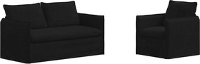 vidaXL Σετ Καναπέ 2 pcs Μαύρο 156 x 82 x 85 εκ Ύφασμα