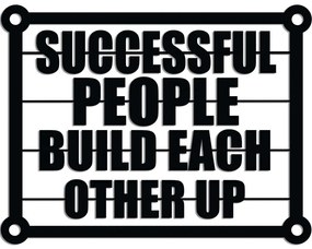 Διακοσμητικό Τοίχου Successful Build 891TNL3391 52x40cm Black Wallity Μέταλλο