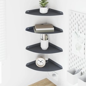 vidaXL Floating Ράφι Γωνίας 4 τμχ. Ανθρακί 24 x 24 x 2,3 εκ