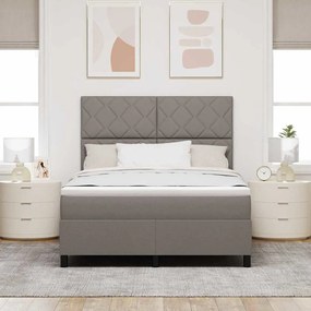 vidaXL Κρεβάτι με ελατήρια με στρώμα Taupe 140 x 200 cm ύφασμα