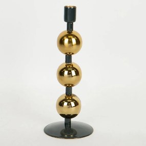 Κηροπήγιο Μεταλλικό 752-24078 10x10x25cm Dark Green-Gold Estheti Home Μέταλλο