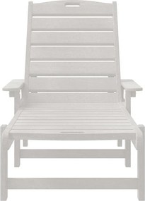 vidaXL Ξαπλώστρα Λευκό 195,5 x 53 x 98,5 εκ HDPE