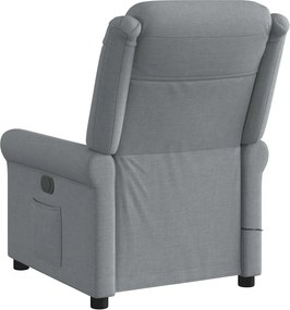 vidaXL Πολυθρόνα Μασάζ Ανακλινόμενη Ανοιχτό Γκρι Υφασμάτινη