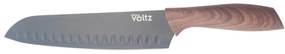 Μαγειρικό μαχαίρι Santoku Oliver Voltz OV51633WS, 18 cm, Εργονομική λαβή, Καφέ