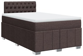 vidaXL Κρεβάτι Boxspring με Στρώμα Σκούρο Καφέ 120x200 εκ. Υφασμάτινο