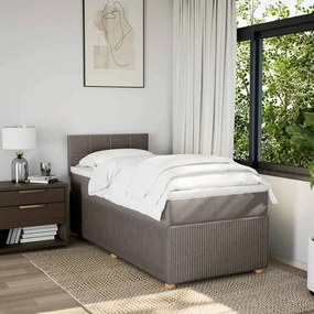 vidaXL Κρεβάτι Boxspring με Στρώμα Taupe 80x200 εκ. Υφασμάτινο