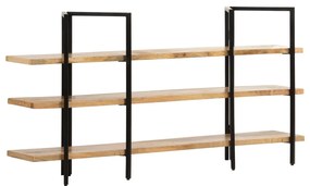 vidaXL Βιβλιοθήκη με 3 Επίπεδα 160 x 31 x 80 εκ. Μασίφ Ξύλο Μάνγκο