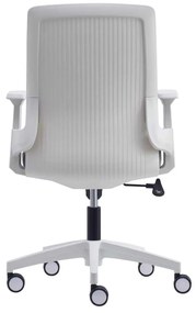 Πολυθρόνα Γραφείου Bf8950 Άσπρη / Mesh - Ύφασμα Γκρι . Διάσταση: 64x64x98/110cm